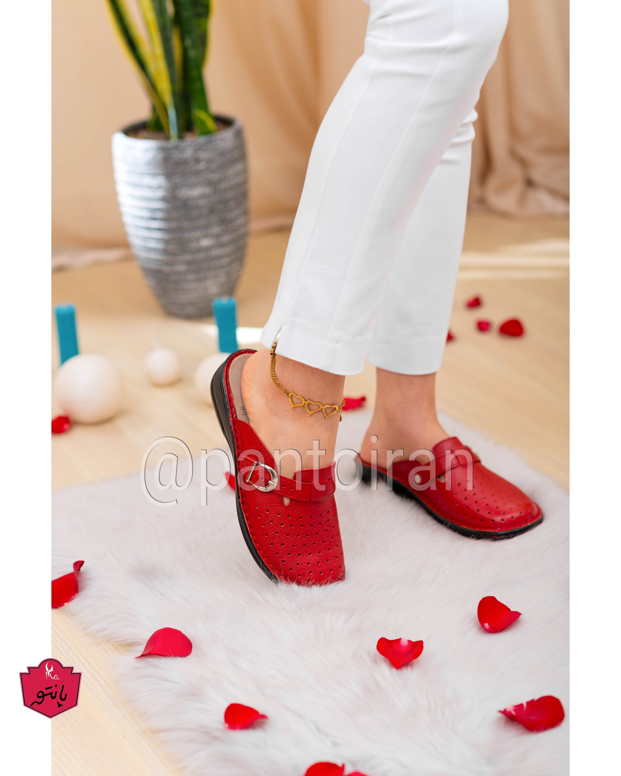 Leather slippers model: "Khatun" | Code 1000204