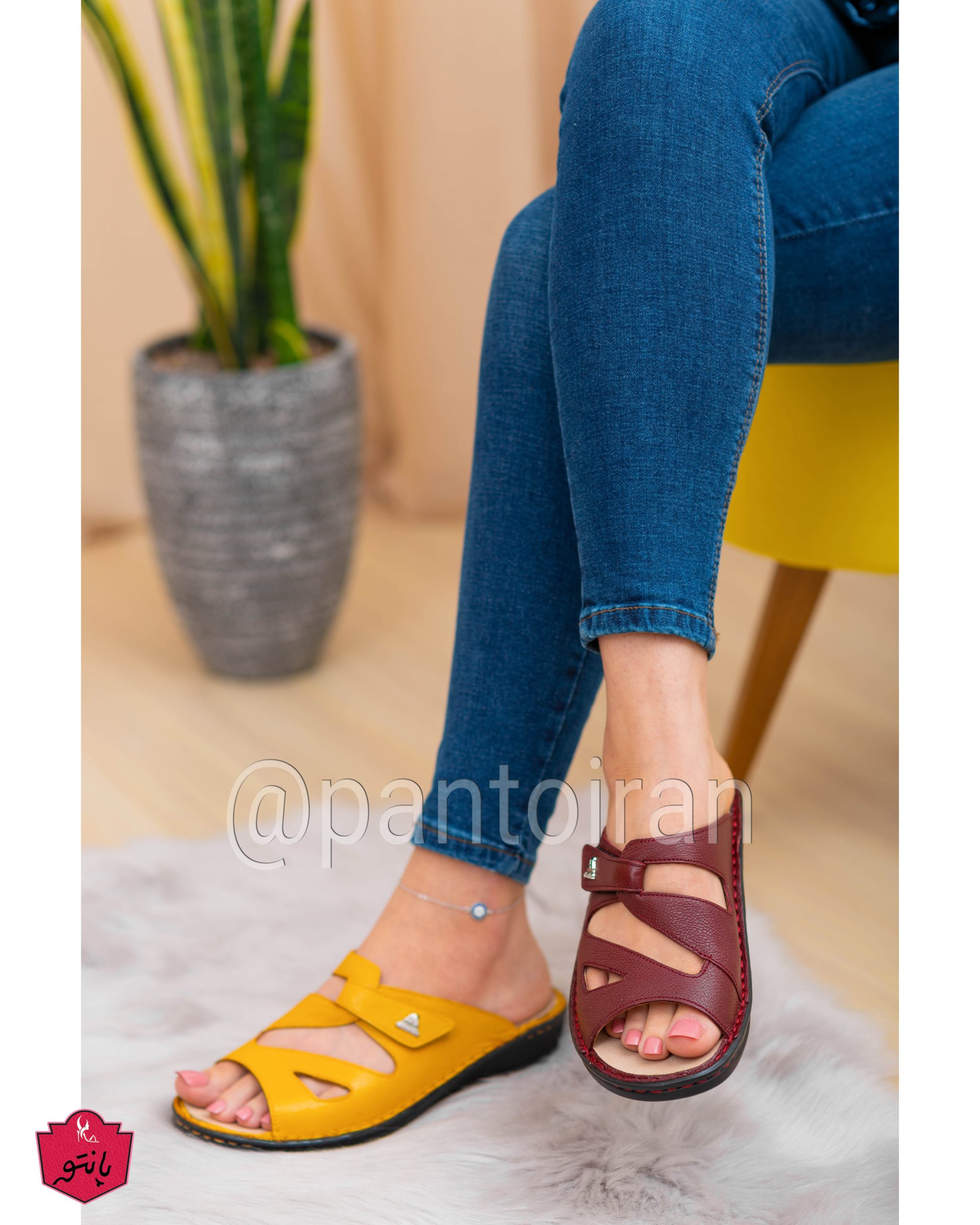 Women's leather slippers: "Parla" | Code 1000403